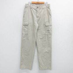 W31★古着 エルエルビーン LLBEAN カーゴ パンツ メンズ コットン 薄ベージュ カーキ 25apr23 中古 ボトムス ロング
