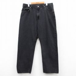 W36★古着 ラングラー Wrangler ジーンズ メンズ コットン 黒 ブラック 25apr24 中古 ボトムス ジーパン Gパン ロング パンツ