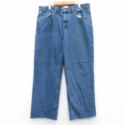【50%OFF】W38★古着 ジーンズ メンズ コットン 紺 ネイビー デニム 25apr24 中古 ボトムス ジーパン Gパン ロング パンツ