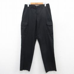 W31★古着 ワーク カーゴ パンツ メンズ CiNTAS 黒 ブラック 25apr24 中古 ボトムス ロング