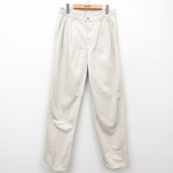W32★古着 パンツ メンズ コットン 薄ベージュ カーキ 25apr26 中古 ボトムス ロング