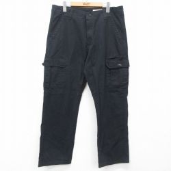 【50%OFF】W35★古着 ラングラー Wrangler カーゴ パンツ メンズ 黒 ブラック 25apr26 中古 ボトムス ロング