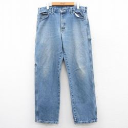W36★古着 ディッキーズ Dickies ペインター パンツ メンズ 紺 ネイビー デニム 25apr26 中古 ボトムス ロング