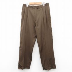 W34★古着 パンツ メンズ 90年代 90s イタリア製 濃茶系 ブラウン 【spe】 25apr26 中古 ボトムス ロング