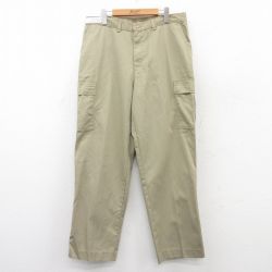 【50%OFF】W35★古着 ワーク カーゴ パンツ メンズ ベージュ カーキ 25apr26 中古 ボトムス ロング