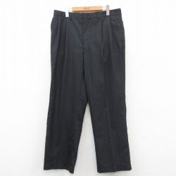 W38★古着 タウンクラフト スラックス パンツ メンズ 90年代 90s 黒他 ブラック ストライプ 25apr26 中古 ボトムス ロング