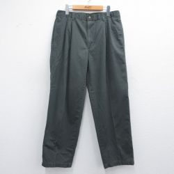 【50%OFF】W35★古着 パンツ メンズ 80年代 80s コットン USA製 濃緑 グリーン 25apr28 中古 ボトムス ロング