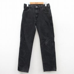 【50%OFF】W31★古着 ラスラー ジーンズ メンズ ヒゲ コットン 黒 ブラック デニム 25apr28 中古 ボトムス ジーパン Gパン ロング パンツ