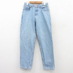 W31★古着 ジーンズ メンズ CANYON RIVER BLUES コットン 薄紺 ネイビー デニム 25apr28 中古 ボトムス ジーパン Gパン ロング パンツ