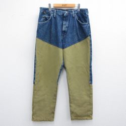 W38★古着 ラングラー Wrangler ハンティング パンツ メンズ 90年代 90s コットン USA製 紺 ネイビー デニム他 【spe】 25apr30 中古 ボトムス ロング
