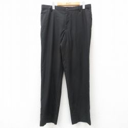 W34★古着 ペリーエリス スラックス パンツ メンズ 黒 ブラック 25may01 中古 ボトムス ロング