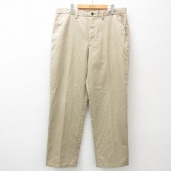 W37★古着 セントジョンズベイ パンツ メンズ コットン ベージュ カーキ 25may01 中古 ボトムス ロング