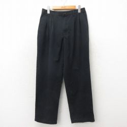 W31★古着 ベーシックエディションズ パンツ メンズ 黒 ブラック 25may02 中古 ボトムス ロング