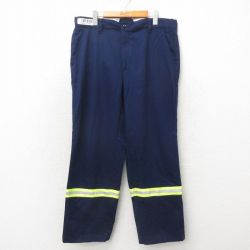 W37★古着 レッドキャップ ワーク パンツ メンズ リフレクター 紺 ネイビー 【spe】 25may02 中古 ボトムス ロング