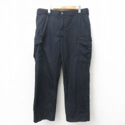 W38★古着 ブラウアー Blauer カーゴ パンツ メンズ 黒 ブラック 25may02 中古 ボトムス ロング