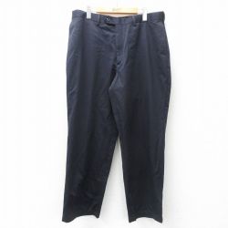 W36★古着 パンツ メンズ コットン 濃紺 ネイビー 25may07 中古 ボトムス ロング