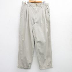 W32★古着 チノ パンツ チノパン メンズ コットン ベージュ カーキ 25may08 中古 ボトムス ロング