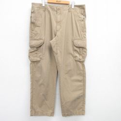W39★古着 エルエルビーン LLBEAN カーゴ パンツ メンズ 大きいサイズ コットン ベージュ カーキ 25may08 中古 ボトムス ロング