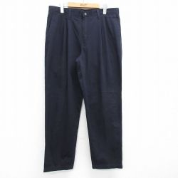 W35★古着 リー Lee パンツ メンズ コットン 濃紺 ネイビー 25may08 中古 ボトムス ロング