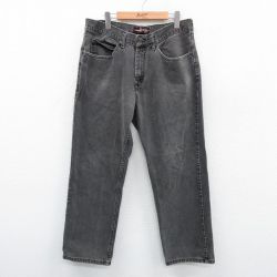 W35★古着 リー Lee ジーンズ メンズ コットン 薄黒 ブラック デニム 25may08 中古 ボトムス ジーパン Gパン ロング パンツ