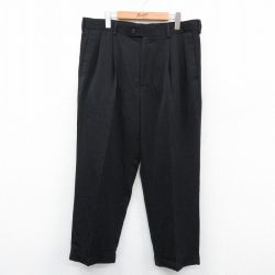 W37★古着 ペリーエリス スラックス パンツ メンズ 黒 ブラック 25may08 中古 ボトムス ロング