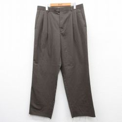 W36★古着 パンツ メンズ 茶 ブラウン 25may09 中古 ボトムス ロング