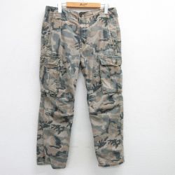 W34★古着 リーバイス Levis カーゴ パンツ メンズ コットン ベージュ系 カーキ 迷彩 25may09 中古 ボトムス ロング