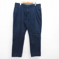 W39★古着 トミーヒルフィガー TOMMY HILFIGER ブランド パンツ メンズ ワンポイントロゴ 大きいサイズ 紺 ネイビー 25may09 中古 ボトムス ロング