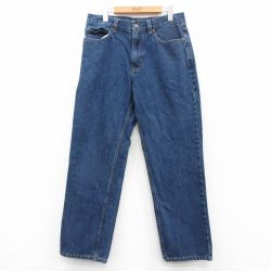 【50%OFF】W33★古着 カークランド ジーンズ メンズ コストコ コットン 紺 ネイビー デニム 25may10 中古 ボトムス ジーパン Gパン ロング パンツ