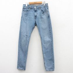 W31★古着 リーバイス Levis 512 ジーンズ メンズ ヒゲ 薄紺 ネイビー デニム 25may10 中古 ボトムス ジーパン Gパン ロング パンツ