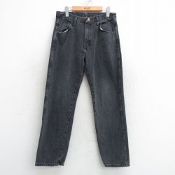 【50%OFF】W32★古着 ラスラー ジーンズ メンズ コットン 黒 ブラック デニム 25may10 中古 ボトムス ジーパン Gパン ロング パンツ