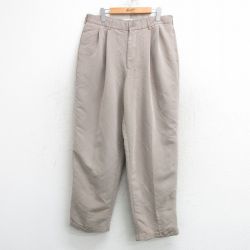 W34★古着 パンツ メンズ 00年代 00s レーヨン ベージュ系 カーキ 25may10 中古 ボトムス ロング
