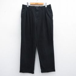 W34★古着 ドッカーズ パンツ メンズ 黒 ブラック 25may12 中古 ボトムス ロング