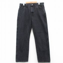 【50%OFF】W36★古着 ラスラー ジーンズ メンズ コットン 黒 ブラック デニム 25may13 中古 ボトムス ジーパン Gパン ロング パンツ