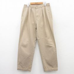 W33★古着 ラルフローレン Ralph Lauren ブランド チノ パンツ チノパン メンズ 90年代 90s コットン ベージュ カーキ 25may13 中古 ボトムス ロング