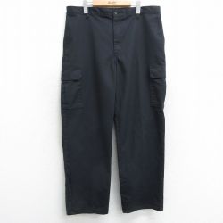 W38★古着 ディッキーズ Dickies カーゴ ワーク パンツ メンズ 黒 ブラック 25may13 中古 ボトムス ロング