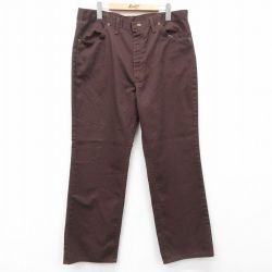 W37★古着 ラスラー パンツ メンズ 80年代 80s USA製 タロン 茶 ブラウン 25may14 中古 ボトムス ロング