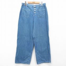 【50%OFF】W33★古着 ジーンズ メンズ 00年代 00s 紺 ネイビー デニム 【spe】 25may14 中古 ボトムス ジーパン Gパン ロング パンツ