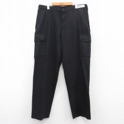 W38★古着 カーゴ ワーク パンツ メンズ CiNTAS 黒 ブラック 25may15 中古 ボトムス ロング
