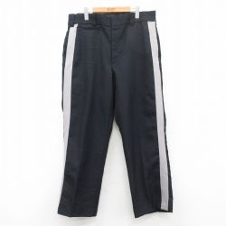 W37★古着 スラックス パンツ メンズ 90年代 90s USA製 黒 ブラック 25may15 中古 ボトムス ロング