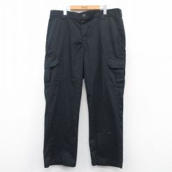 W39★古着 ディッキーズ Dickies カーゴ ワーク パンツ メンズ 大きいサイズ 黒 ブラック 25may15 中古 ボトムス ロング