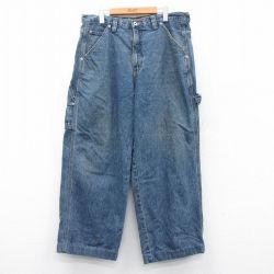 W37★古着 アリゾナジーンズ ペインター パンツ メンズ 00年代 00s コットン 紺 ネイビー デニム 25may15 中古 ボトムス ジーパン Gパン ロング