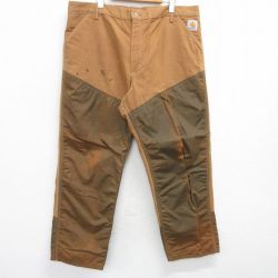 W41★古着 カーハート Carhartt ハンティング パンツ メンズ 90年代 90s ダック地 大きいサイズ コットン USA製 茶他 ブラウン 【spe】 25may15 中古 ボトムス ロング