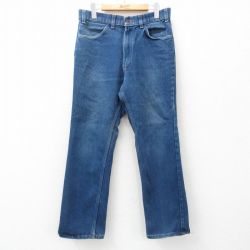 W33★古着 リーバイス Levis ジーンズ メンズ 90年代 90s ヒゲ USA製 紺 ネイビー デニム 25may15 中古 ボトムス ジーパン Gパン ロング パンツ