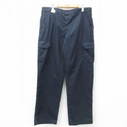 【50%OFF】W36★古着 カーゴ パンツ メンズ 濃紺 ネイビー 25may15 中古 ボトムス ロング