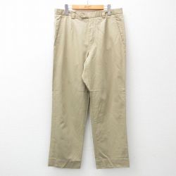 W34★古着 パンツ メンズ ベージュ カーキ 25may15 中古 ボトムス ロング