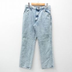 W32★古着 ラスラー ジーンズ メンズ 90年代 90s ケミカルウォッシュ USA製 薄紺 ネイビー デニム 【spe】 25may17 中古 ボトムス ジーパン Gパン ロング パンツ