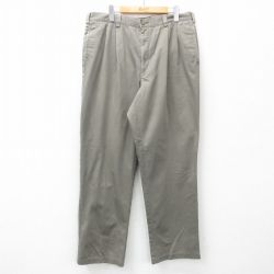 【50%OFF】W36★古着 トミーヒルフィガー TOMMY HILFIGER ブランド チノ パンツ チノパン メンズ 90年代 90s ワンポイントロゴ コットン ベージュ系 カーキ 25may17 中古 ボトムス ロング