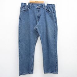 【50%OFF】W38★古着 ラングラー Wrangler ジーンズ メンズ コットン 紺 ネイビー デニム 25may17 中古 ボトムス ジーパン Gパン ロング パンツ