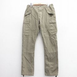 W32★古着 ラルフローレン Ralph Lauren ブランド ミリタリー カーゴ パンツ メンズ コットン 緑系 グリーン 25may17 中古 ボトムス ロング